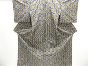 亀甲模様織り出し本場村山大島紬着物アンサンブル